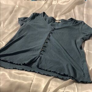 Maurices Green Ribbed Short Sleeve Tee